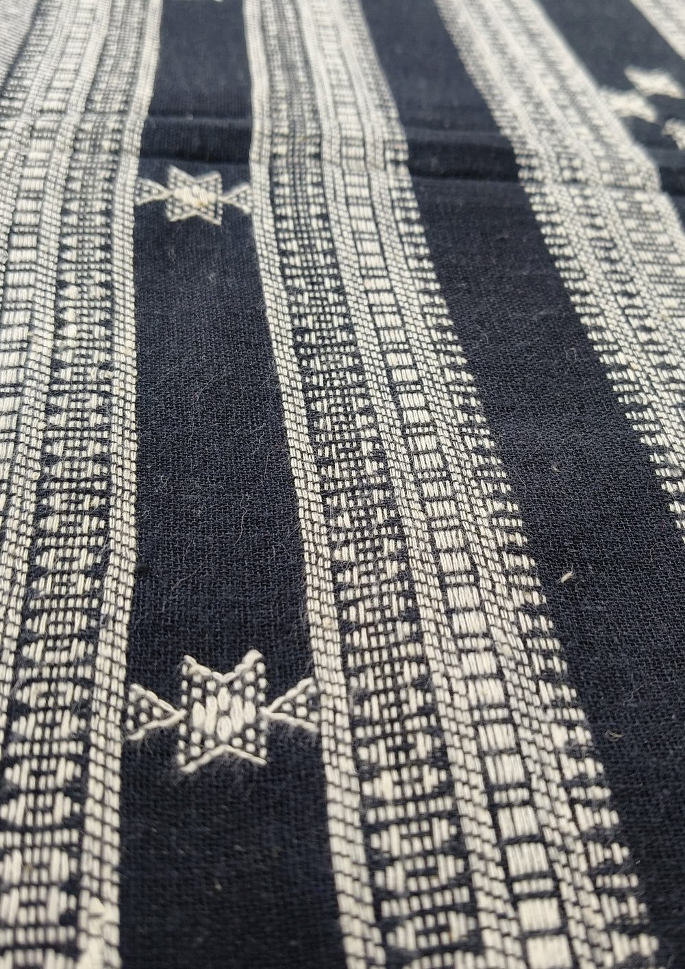 Bhujodi Kala Cotton Saree (Kutchi) - 5KC Black - Wefta