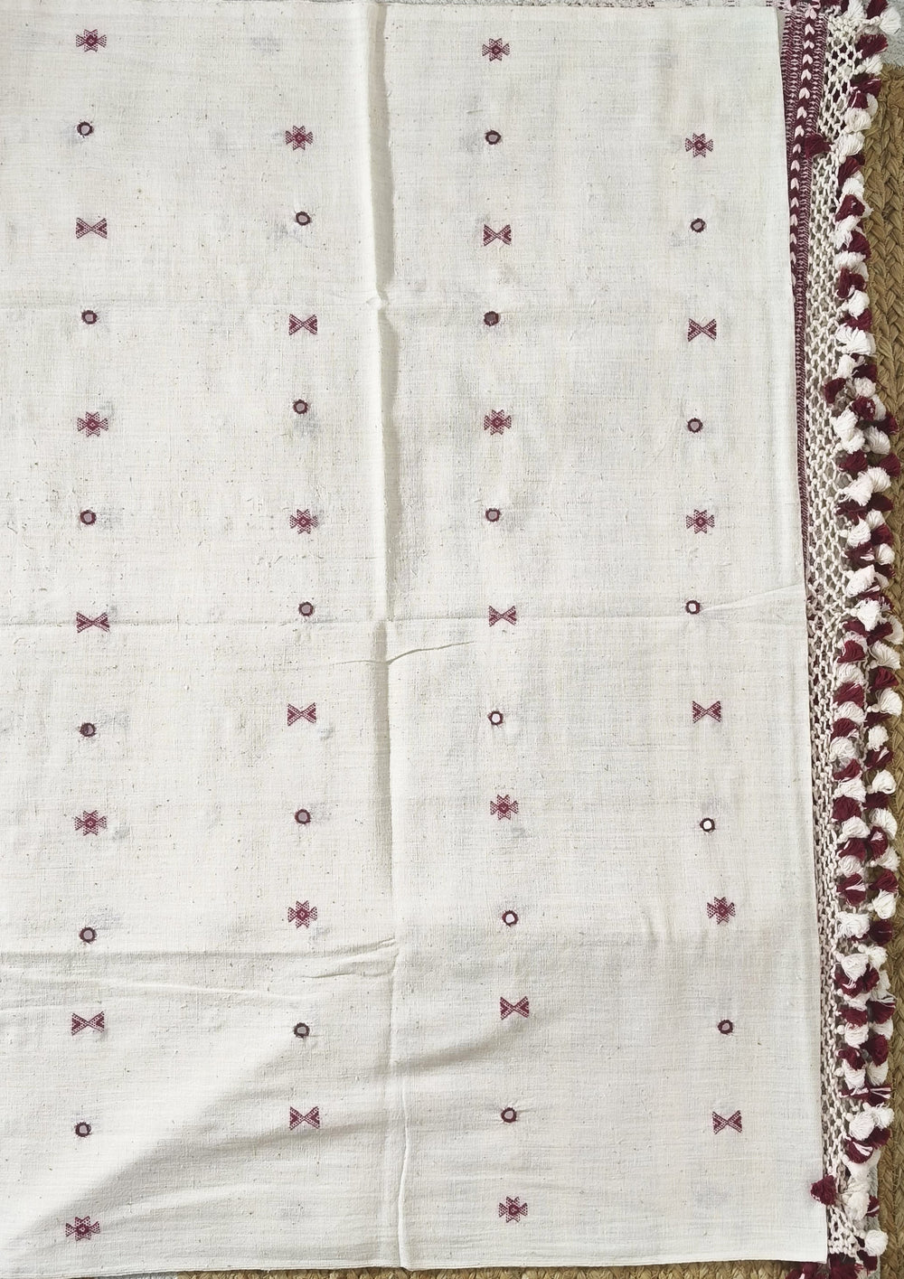 Bhujodi Kutchi Dupatta - 1 White - Wefta