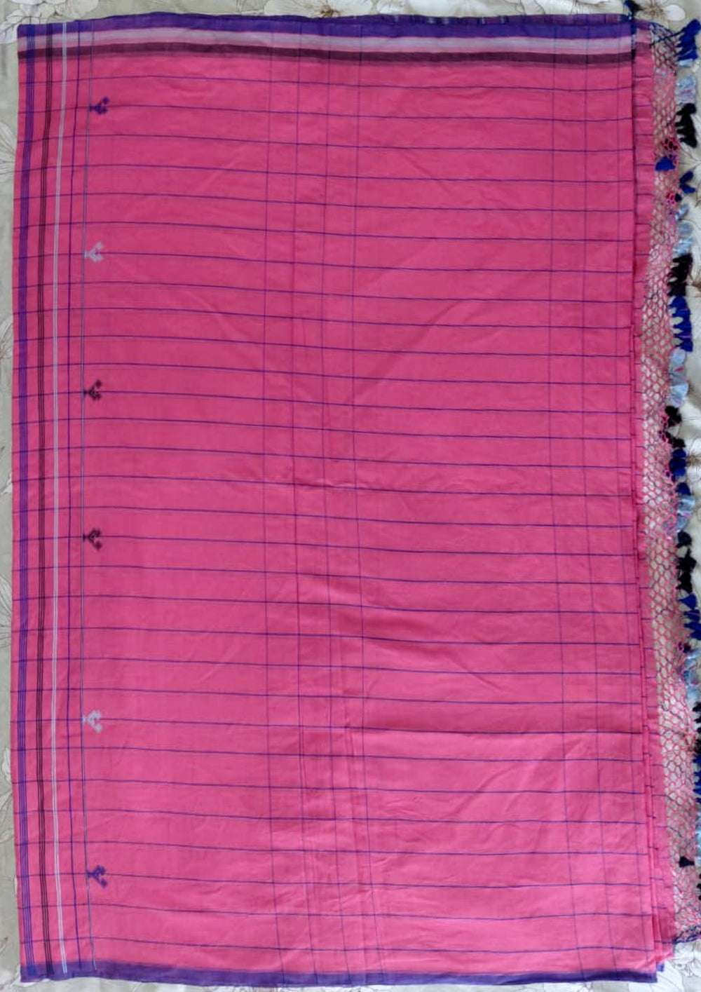 Bhujodi Soft Cotton Saree (Kutchi)- 8KC Checks - Wefta