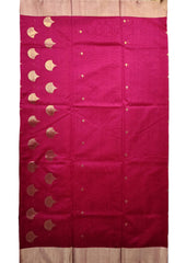 Chanderi Silk Saree - bund buti - Pink - Wefta