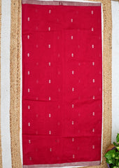 Chanderi Silk saree Phool Buti - Red - Wefta