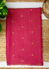 Chanderi Silk Saree Tissue- Pink - Wefta