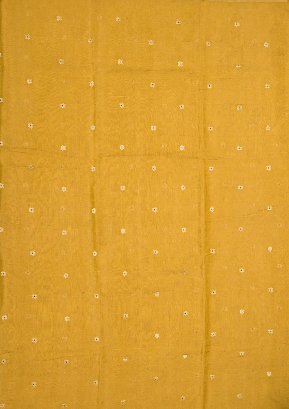 Chanderi Silk Tissue Saree- Mustard yellow - Wefta