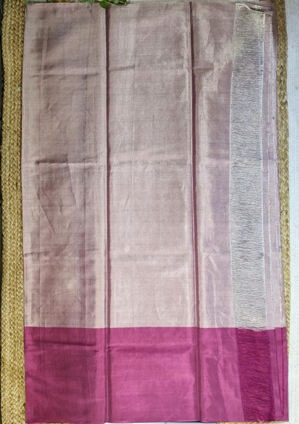 Chanderi Tissue Saree- Dhup Chav- Baby Pink - Wefta