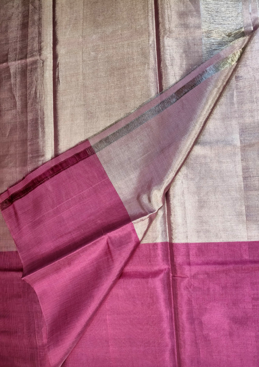 Chanderi Tissue Saree- Dhup Chav- Baby Pink - Wefta