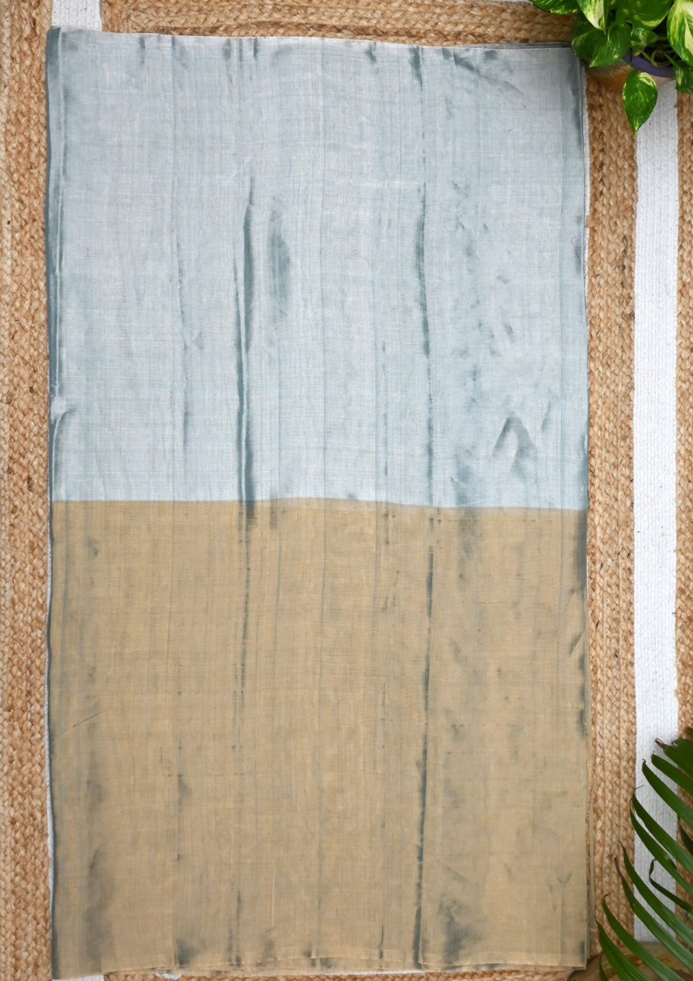 Chanderi Tissue Saree Dhup Chav- Blue Gold - Wefta