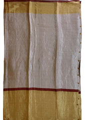 Chanderi Tissue Saree- Dhup Chav- Copper & Gold - Wefta