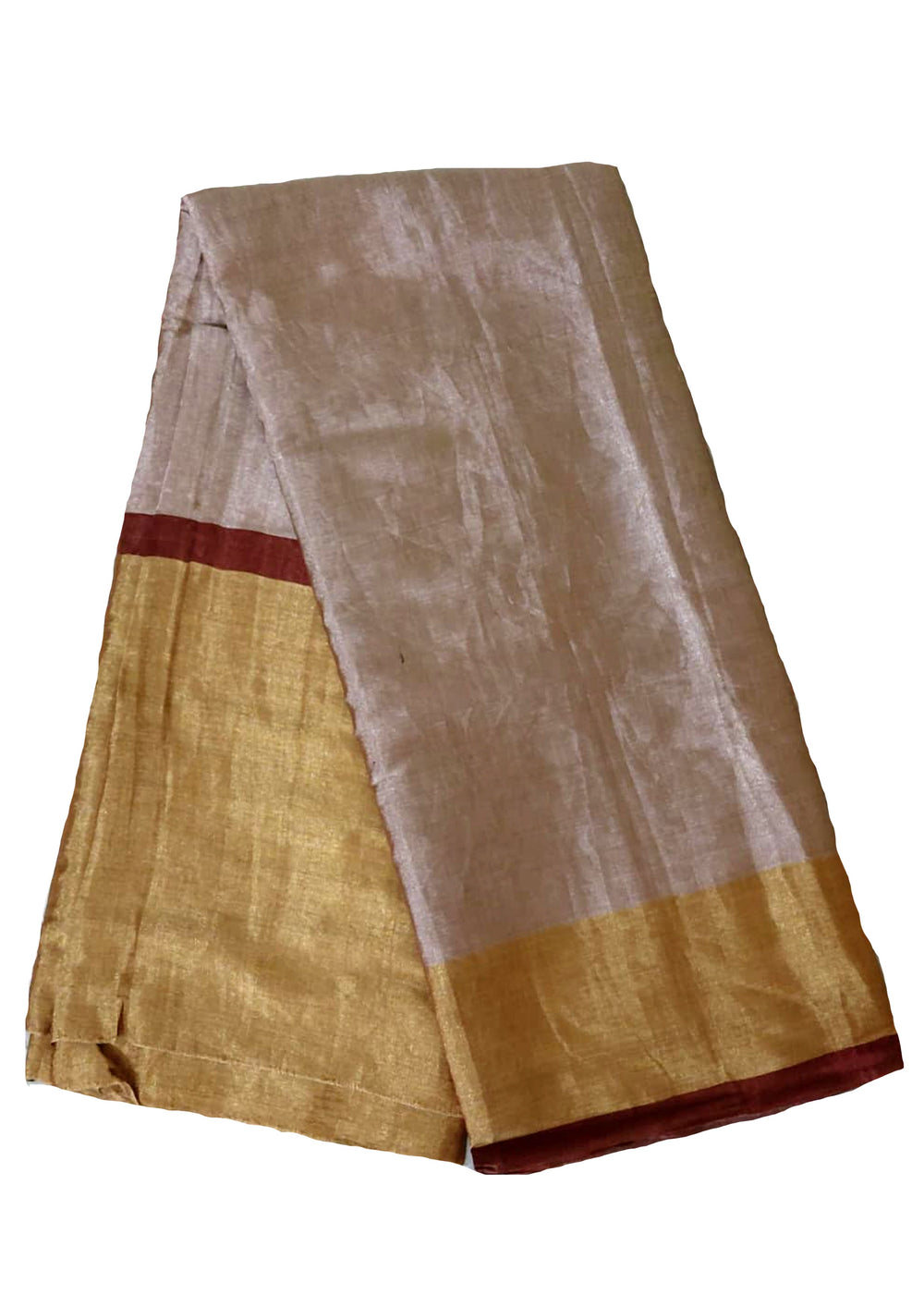 Chanderi Tissue Saree- Dhup Chav- Copper & Gold - Wefta