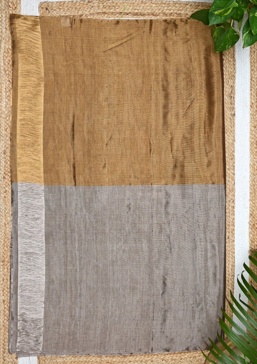 Chanderi Tissue Saree Dhup-Chav- Gold Copper - Wefta
