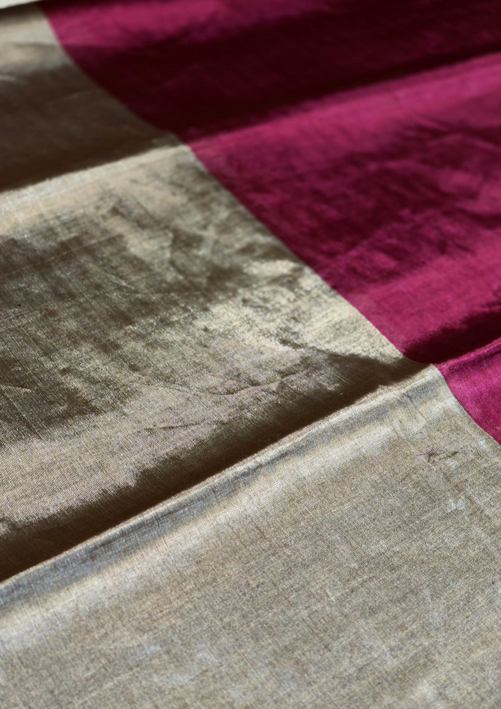 Chanderi Tissue Saree Dhup Chav - Pink & Copper - Wefta