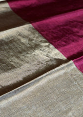 Chanderi Tissue Saree Dhup Chav - Pink & Copper - Wefta
