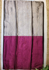 Chanderi Tissue Saree Dhup Chav - Pink & Copper - Wefta