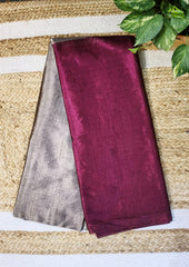 Chanderi Tissue Saree Dhup Chav - Pink & Copper - Wefta