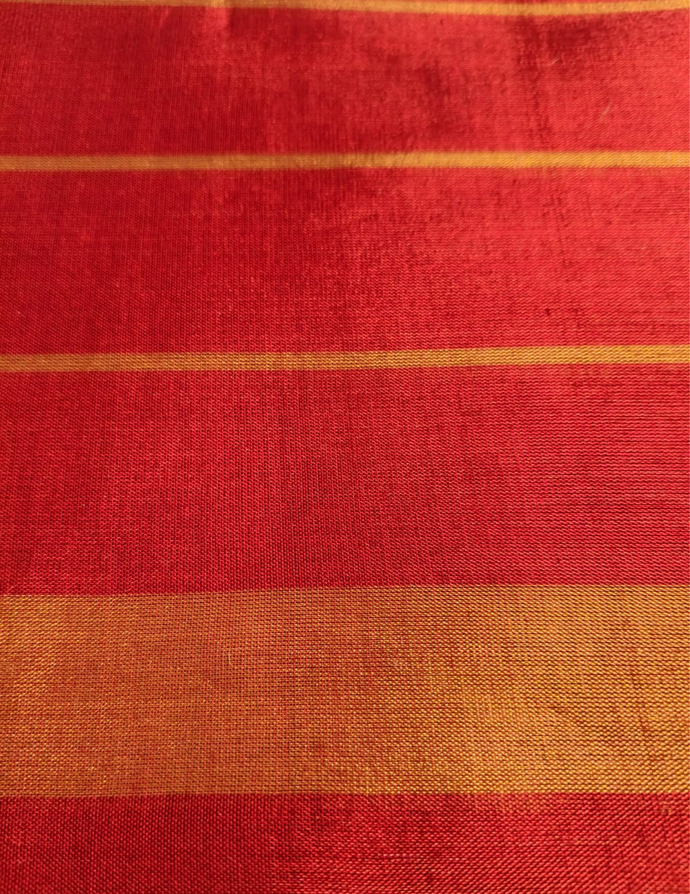 Chanderi Tissue Saree- Red & Gold Stripe - Wefta