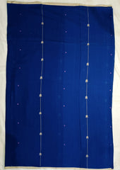Cotton Jamdani Arrow Buti- Dark Blue - Wefta