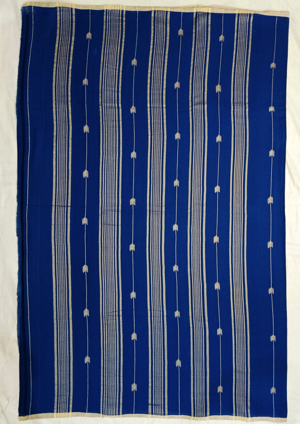 Cotton Jamdani Arrow Buti- Dark Blue - Wefta
