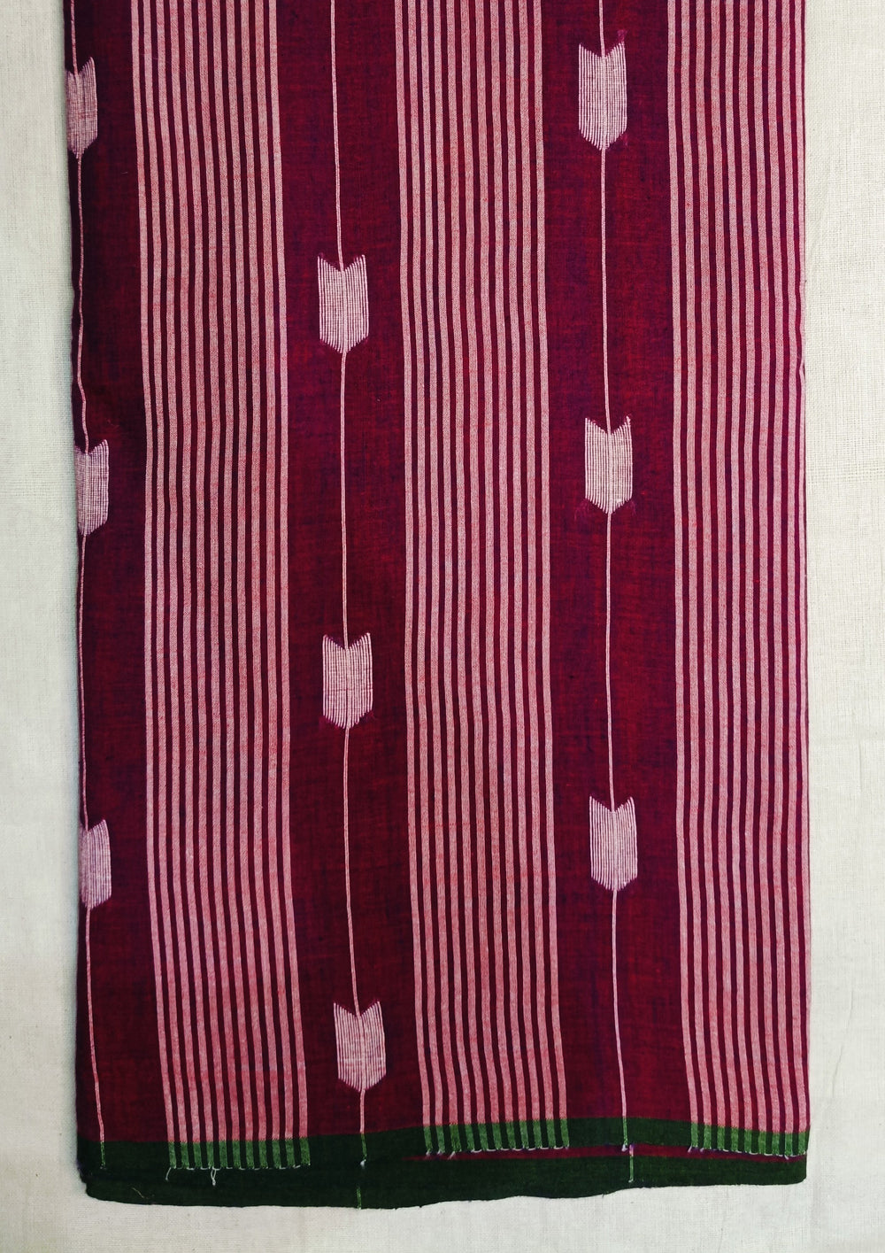 Cotton Jamdani Arrow Buti Saree- Magenta - Wefta