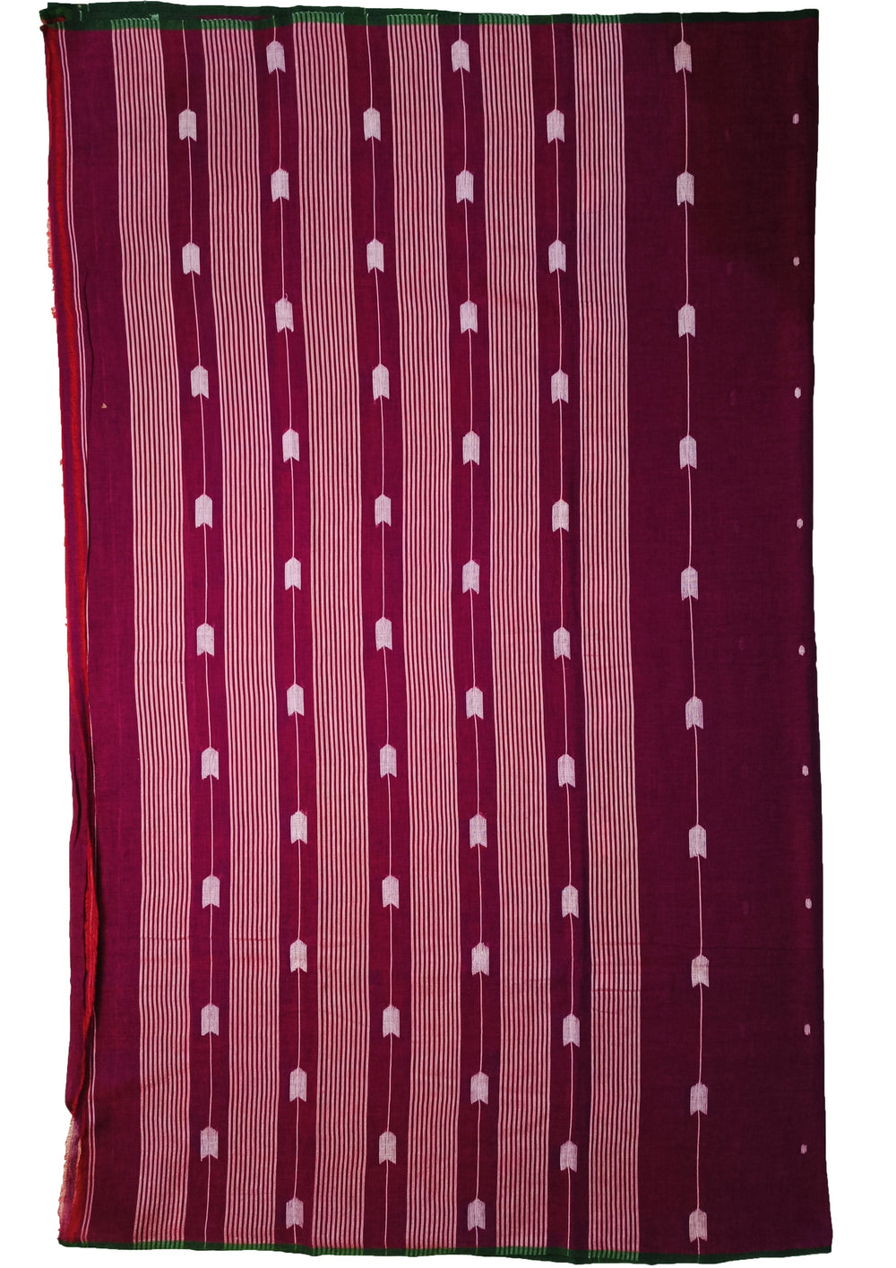 Cotton Jamdani Arrow Buti Saree- Magenta - Wefta