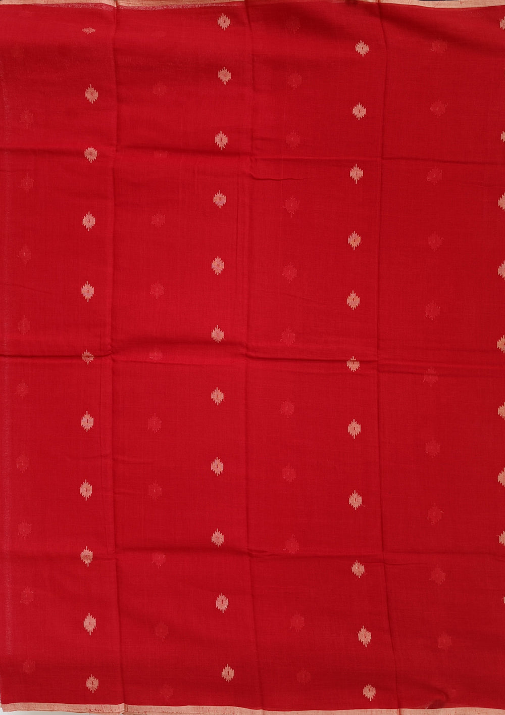 Cotton Jamdani Buti J23 - Red - Wefta