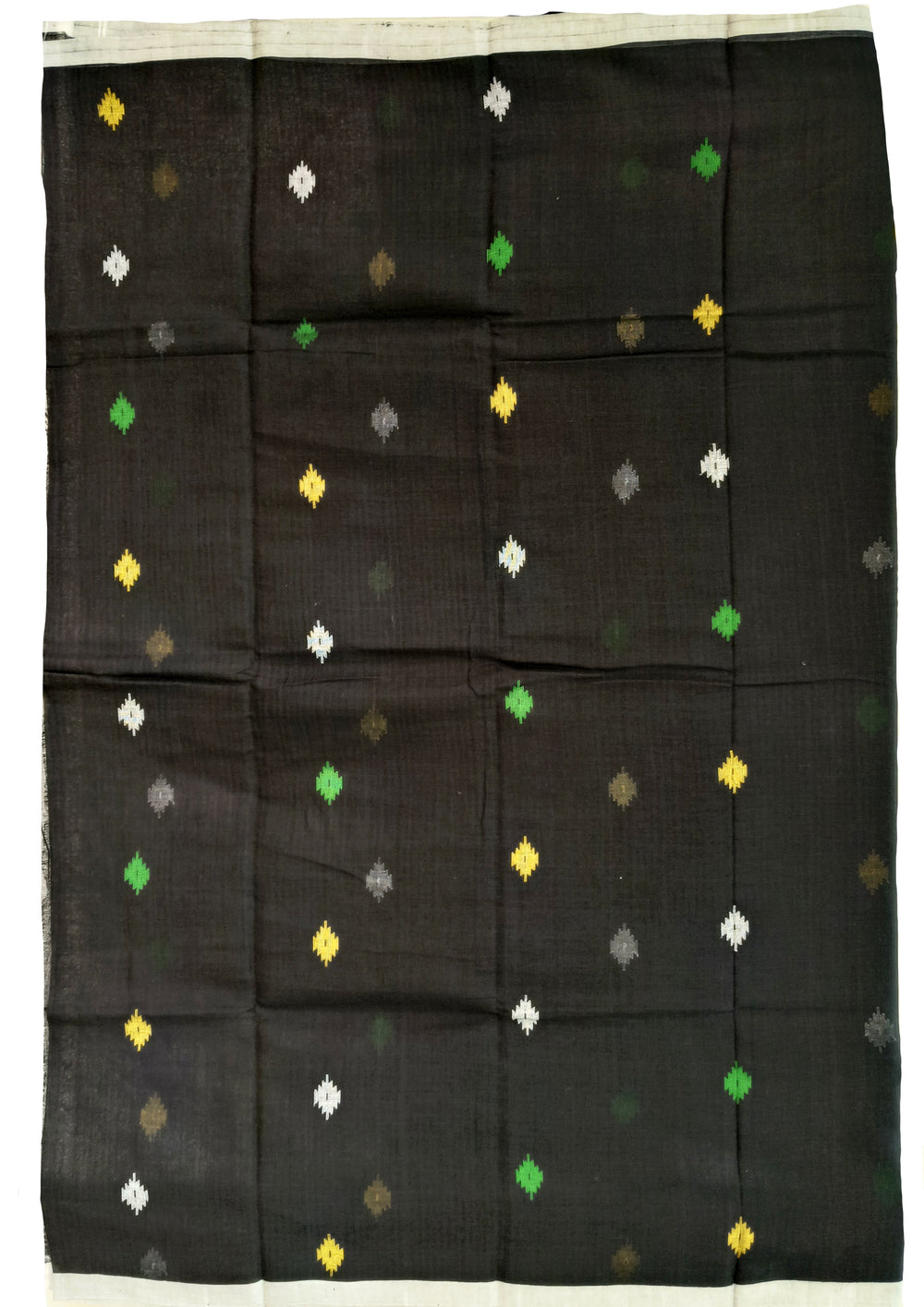 Cotton Jamdani Buti J24 - Black - Wefta