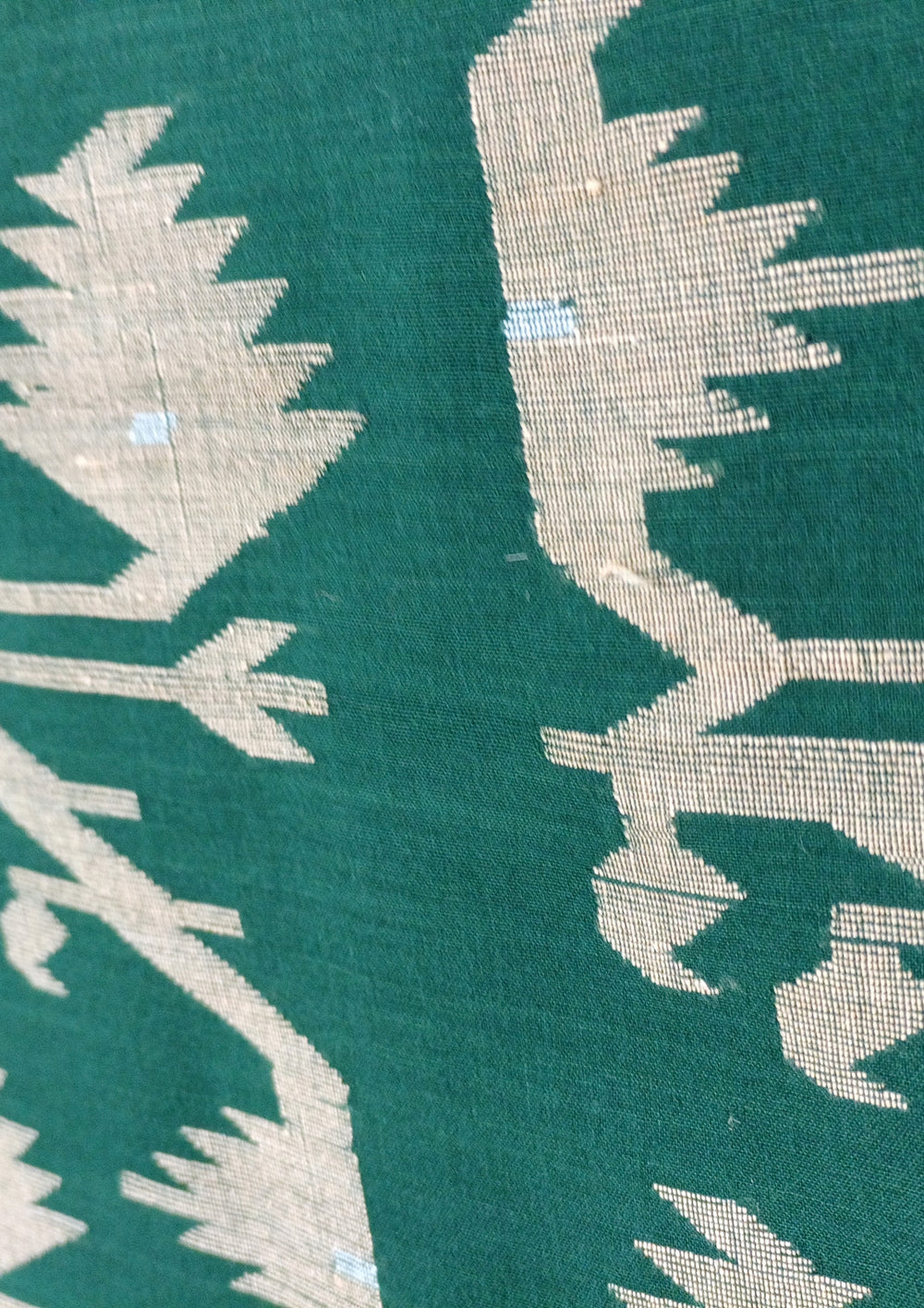 Cotton Jamdani Buti J25 - D Green - Wefta