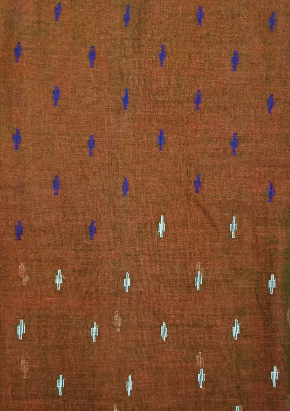 Cotton Jamdani Machi Buti Saree- Brown - Wefta