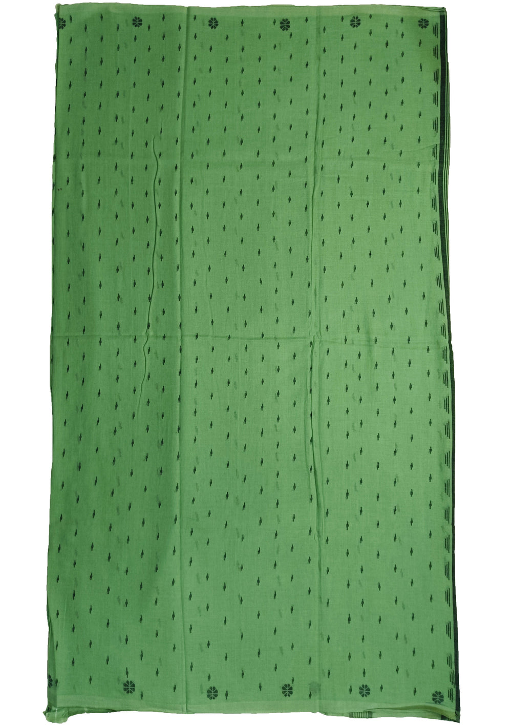 Cotton Jamdani Machi Buti Saree- Green - Wefta
