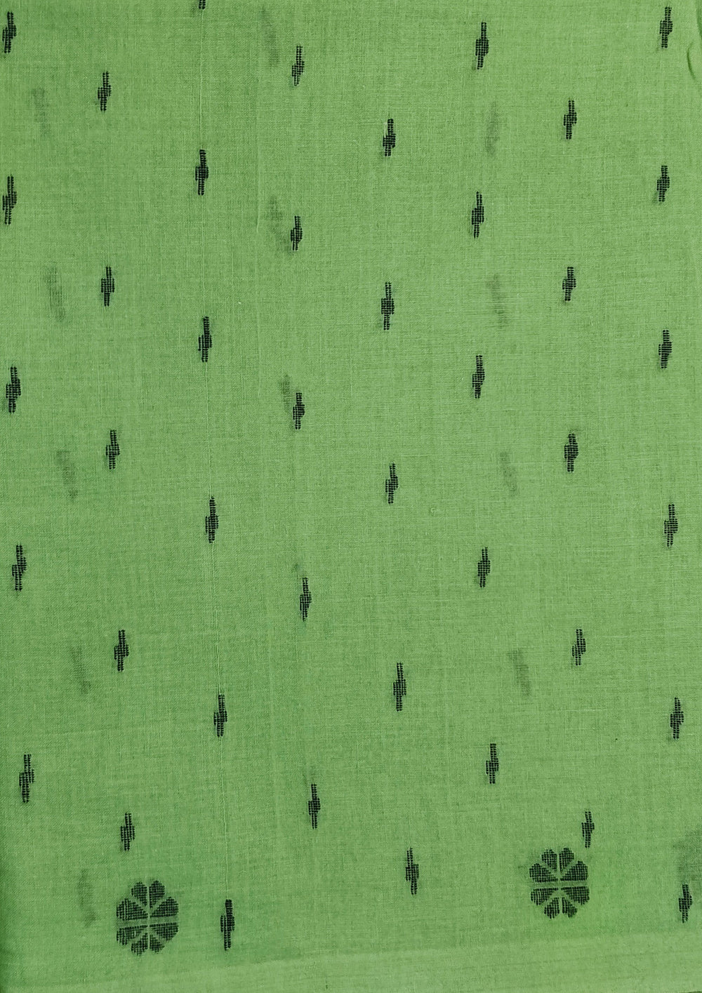Cotton Jamdani Machi Buti Saree- Green - Wefta