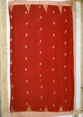 Cotton Jamdani Phool Buti - Orange - Wefta