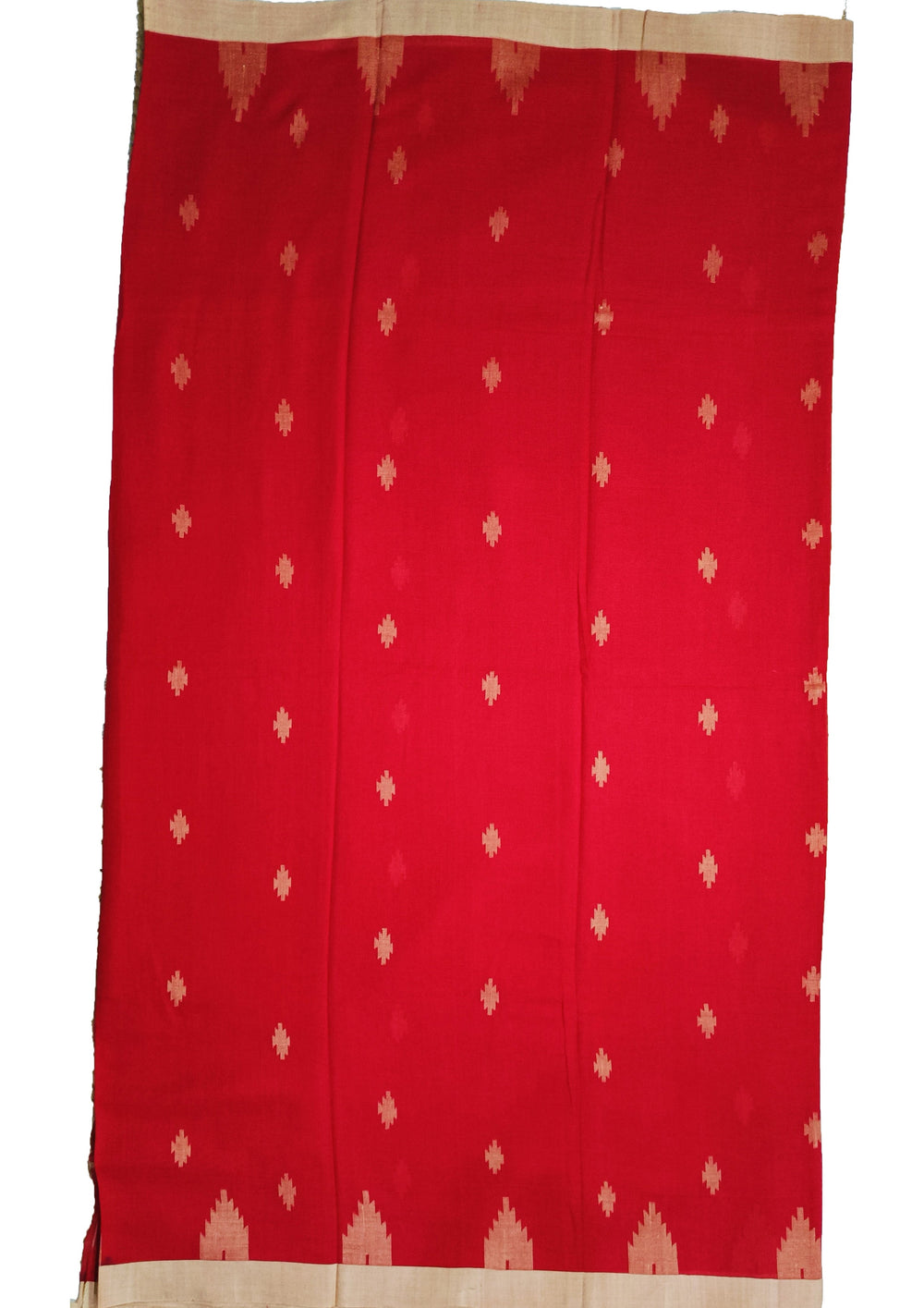 Cotton Jamdani Phool Buti Saree- Red - Wefta