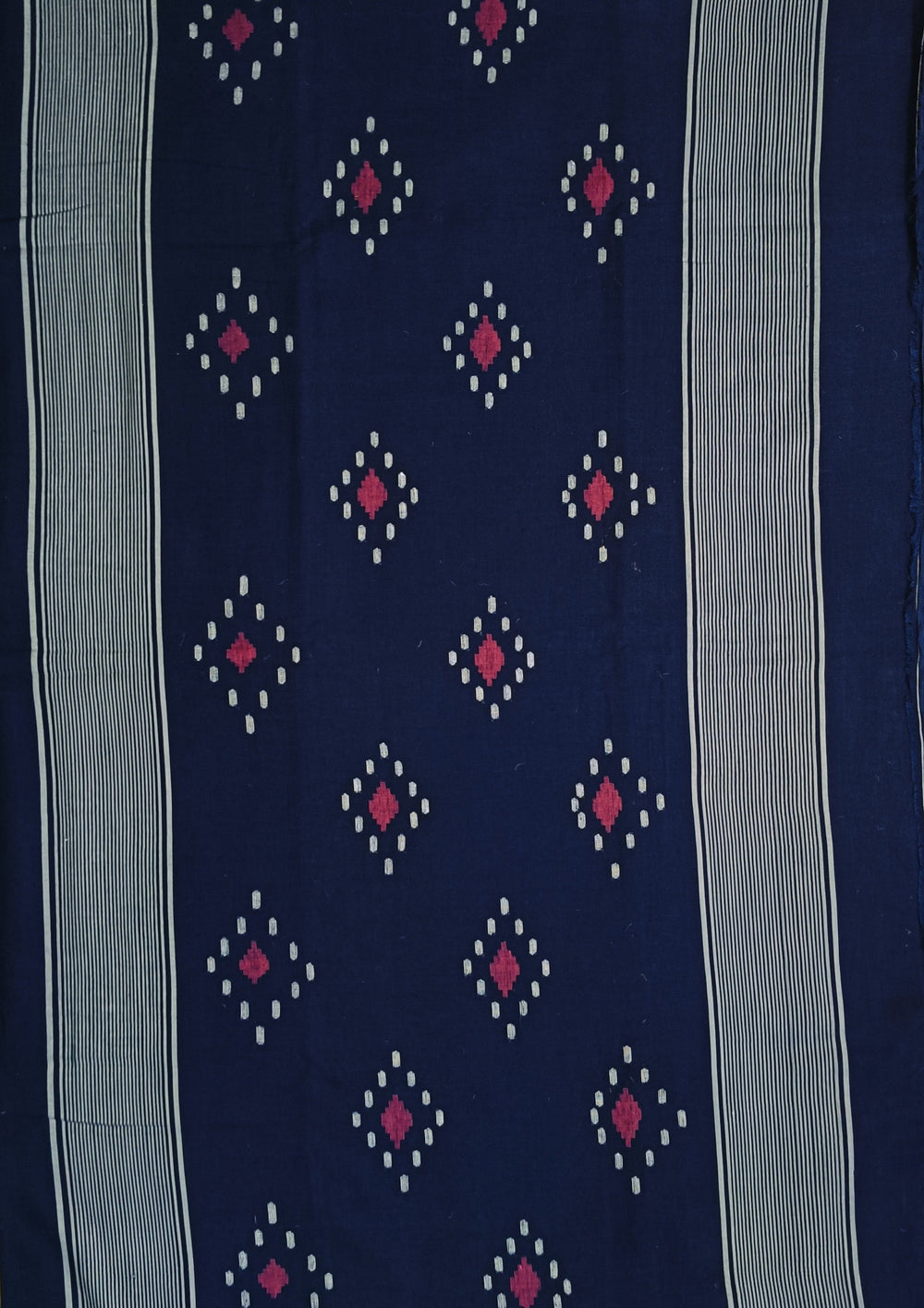 Cotton Jamdani Ruiton Buti Saree- Navy blue - Wefta