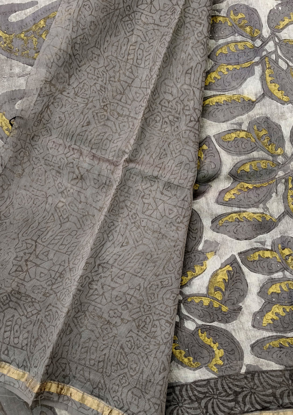 Dabu - Handblock print Chanderi Saree - 26 Kashish - Wefta