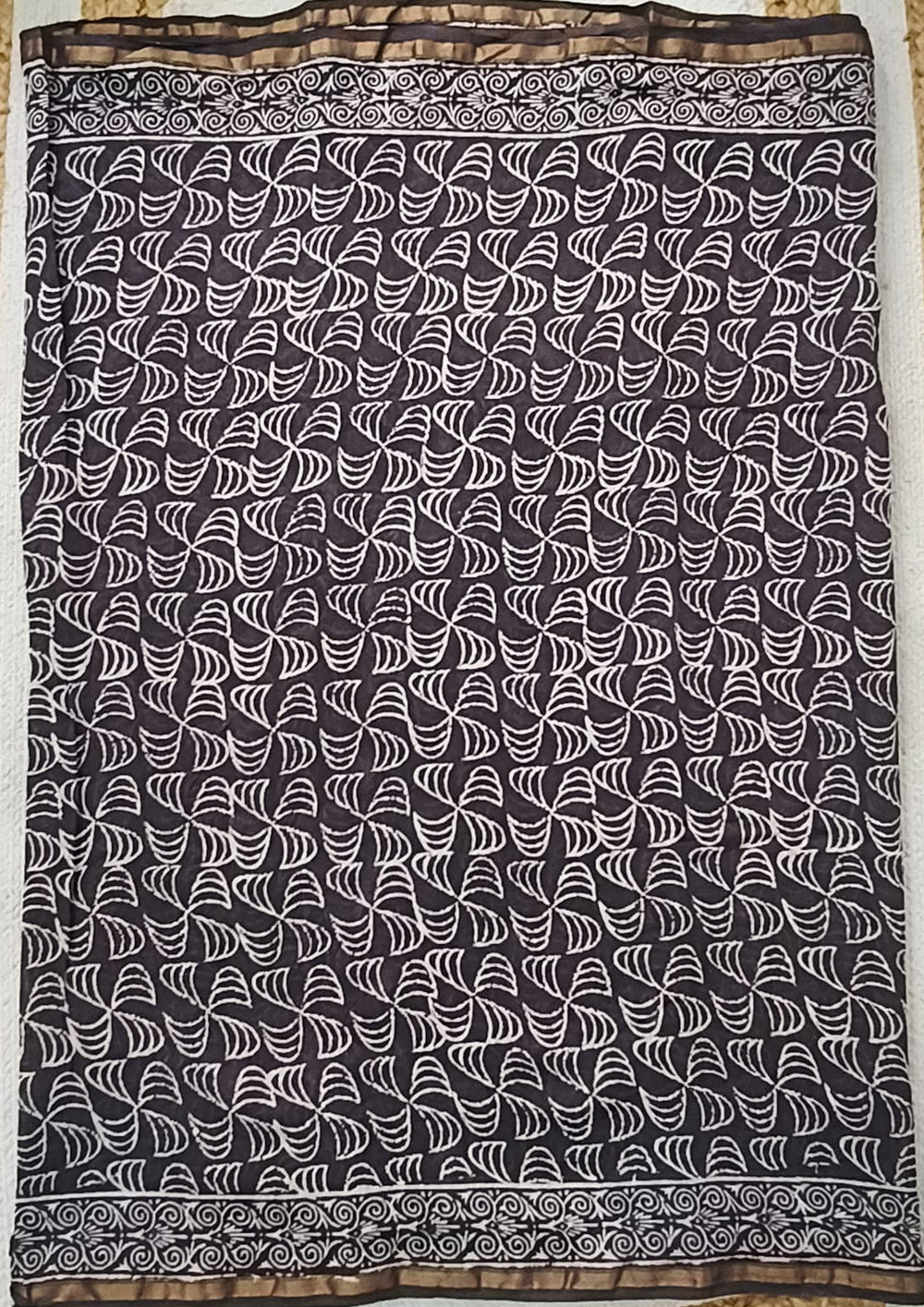 Dabu - Handblock print Chanderi Saree - Kashish - Wefta