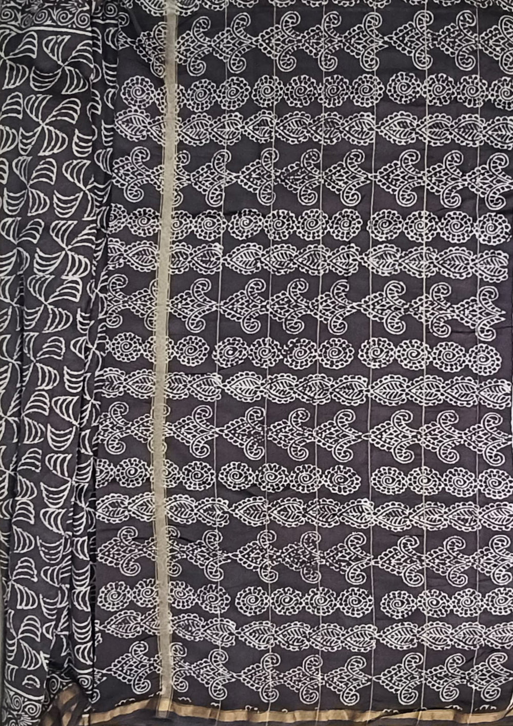 Dabu - Handblock print Chanderi Saree - Kashish - Wefta