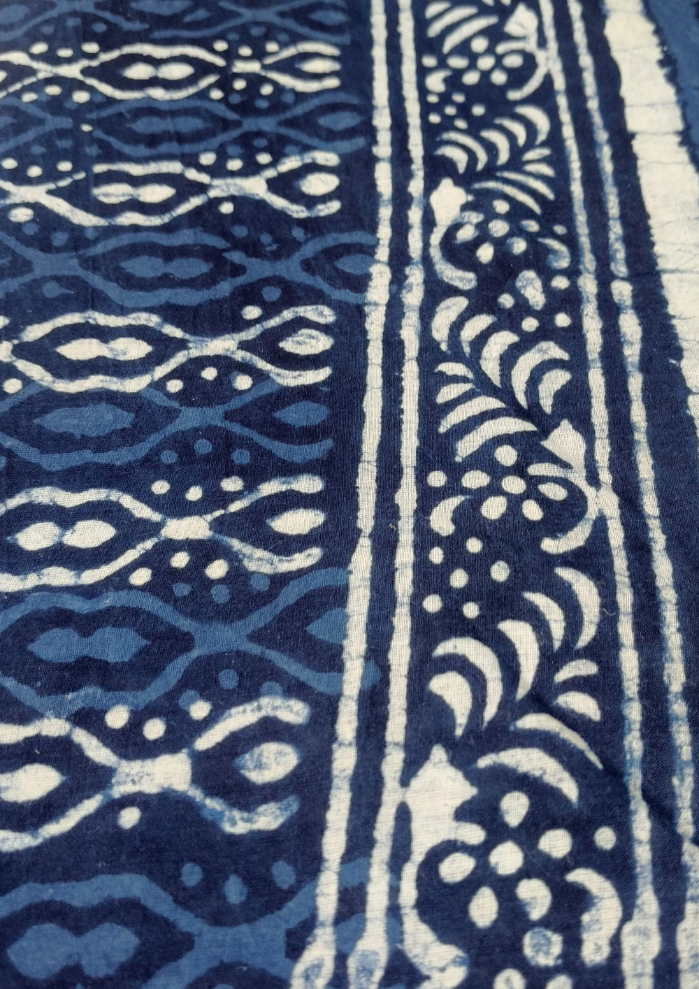 Dabu - Handblock printed Saree - 23 Indigo - Wefta