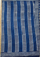 Dabu - Handblock printed Saree - 23 Indigo - Wefta