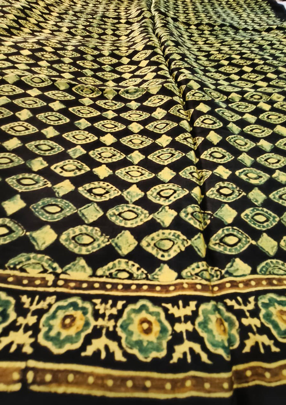 Handblock Printed Ajrakh Modal Dupatta - AJ01IFB - Wefta