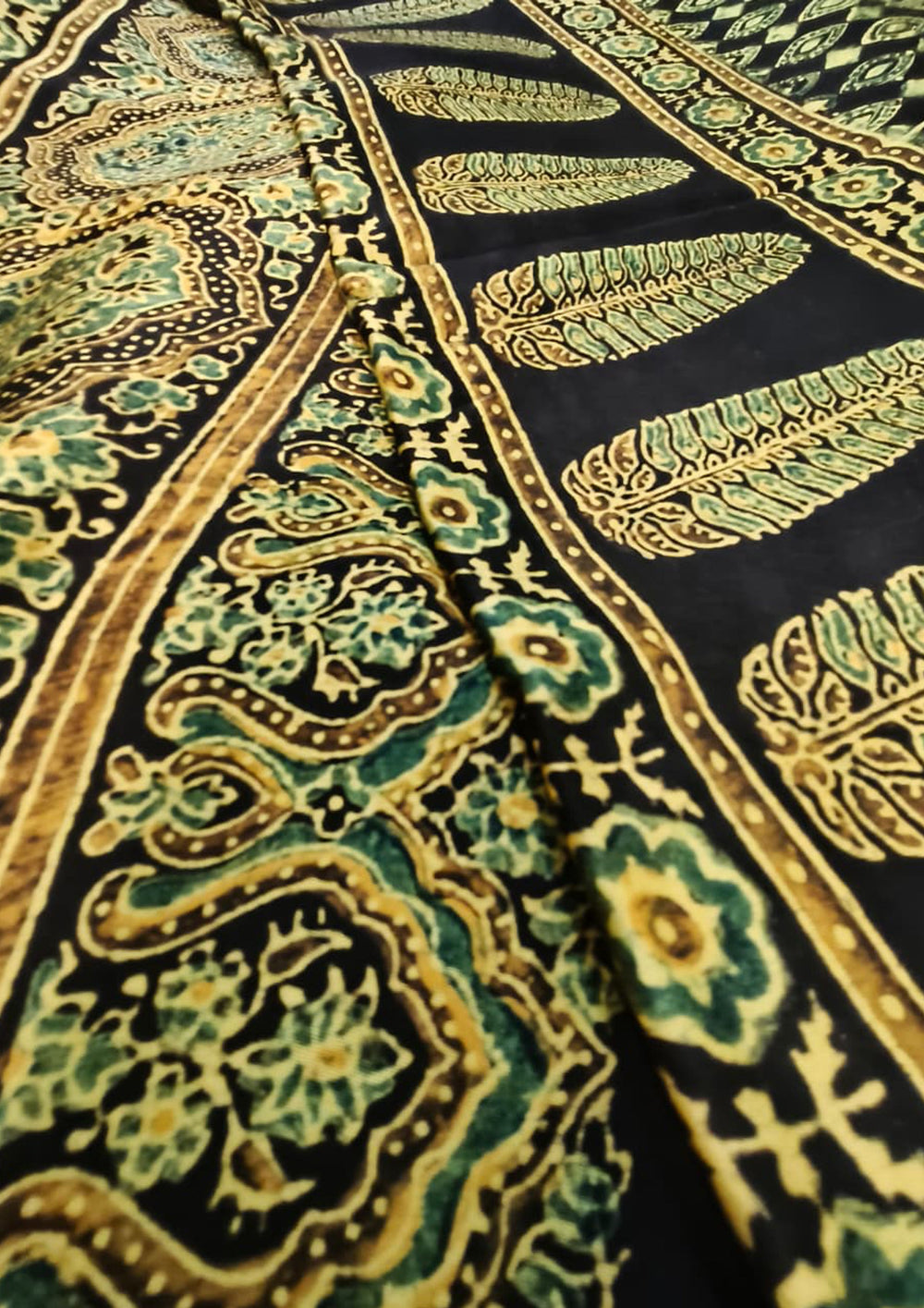Handblock Printed Ajrakh Modal Dupatta - AJ01IFB - Wefta
