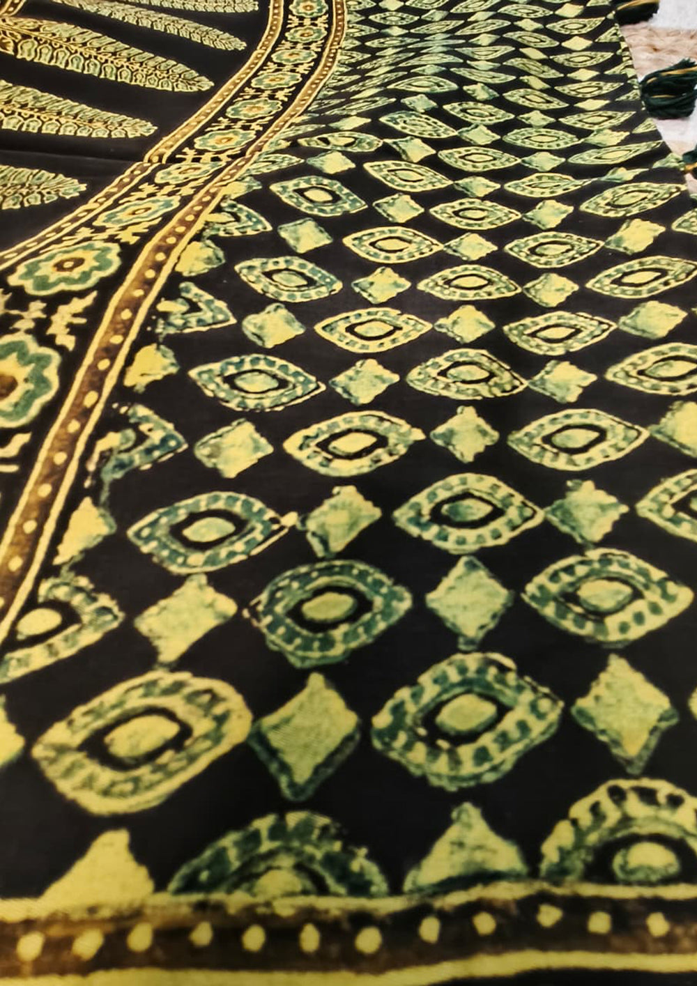 Handblock Printed Ajrakh Modal Dupatta - AJ01IFB - Wefta