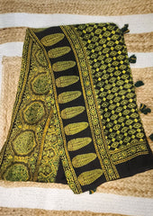 Handblock Printed Ajrakh Modal Dupatta - AJ01IFB - Wefta