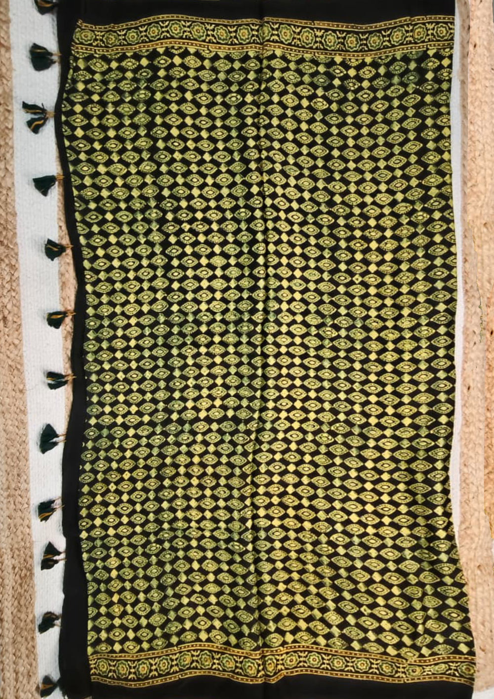 Handblock Printed Ajrakh Modal Dupatta - AJ01IFB - Wefta