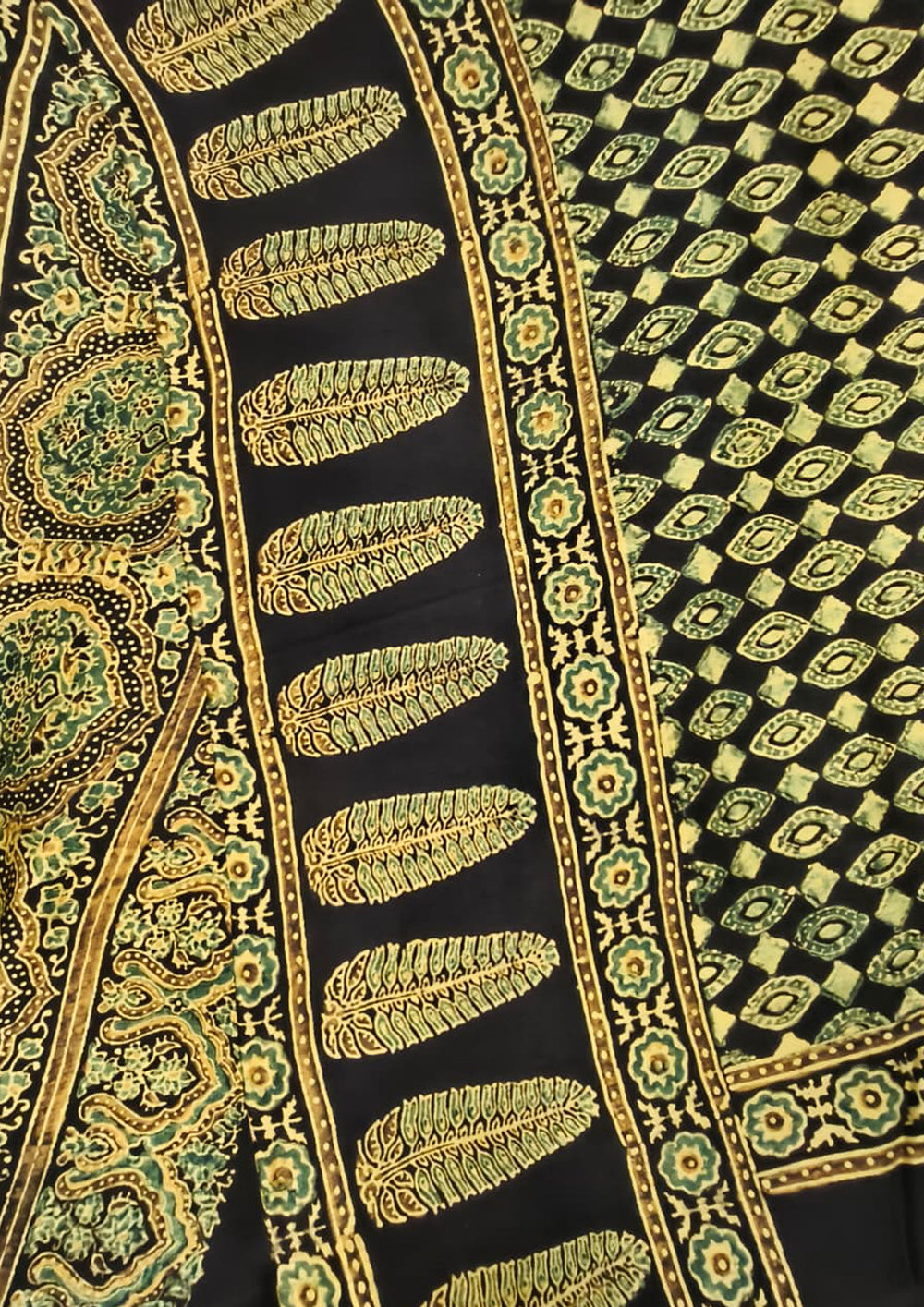 Handblock Printed Ajrakh Modal Dupatta - AJ01IFB - Wefta