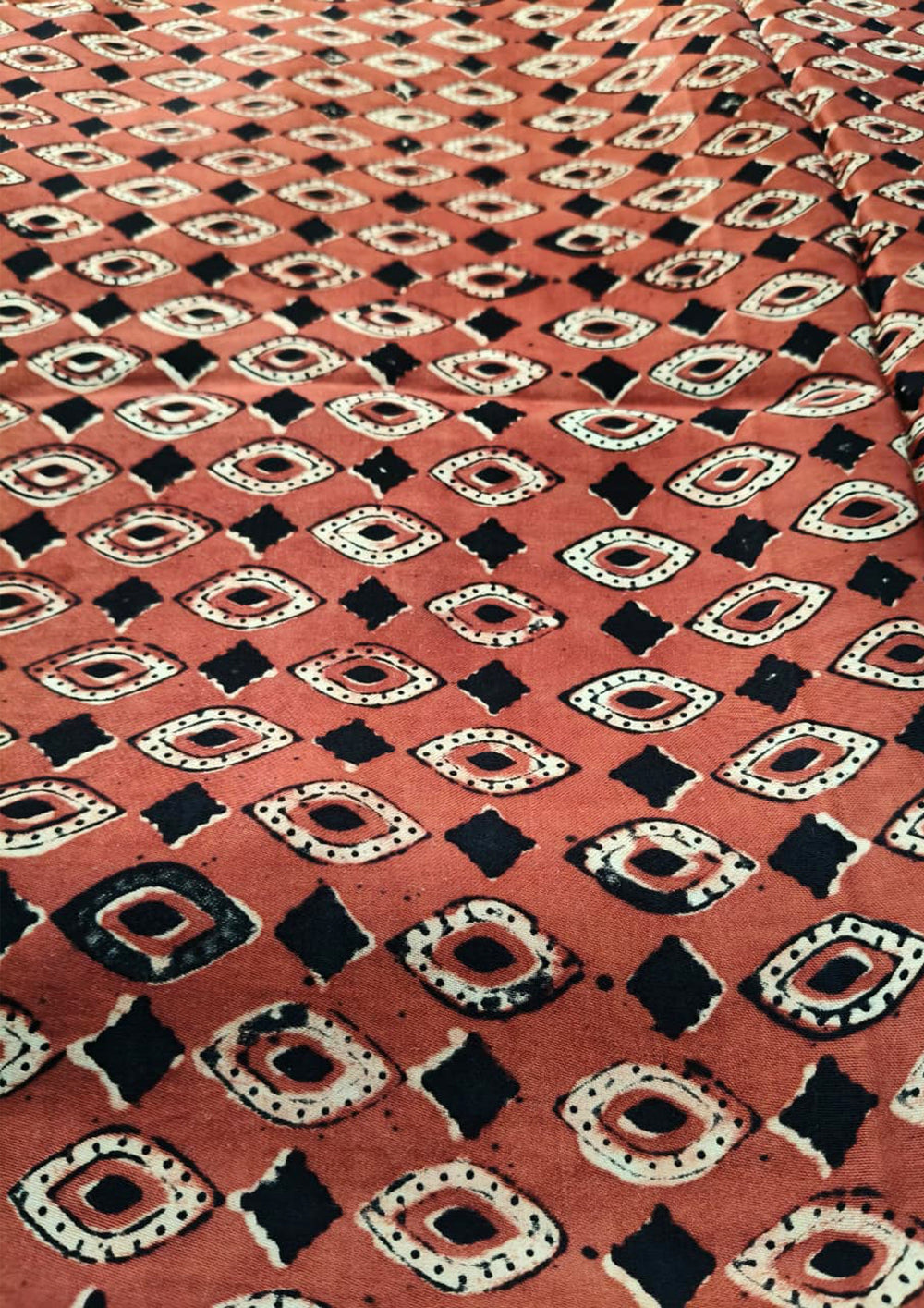Handblock Printed Ajrakh Modal Dupatta - AJ03IFB - Wefta