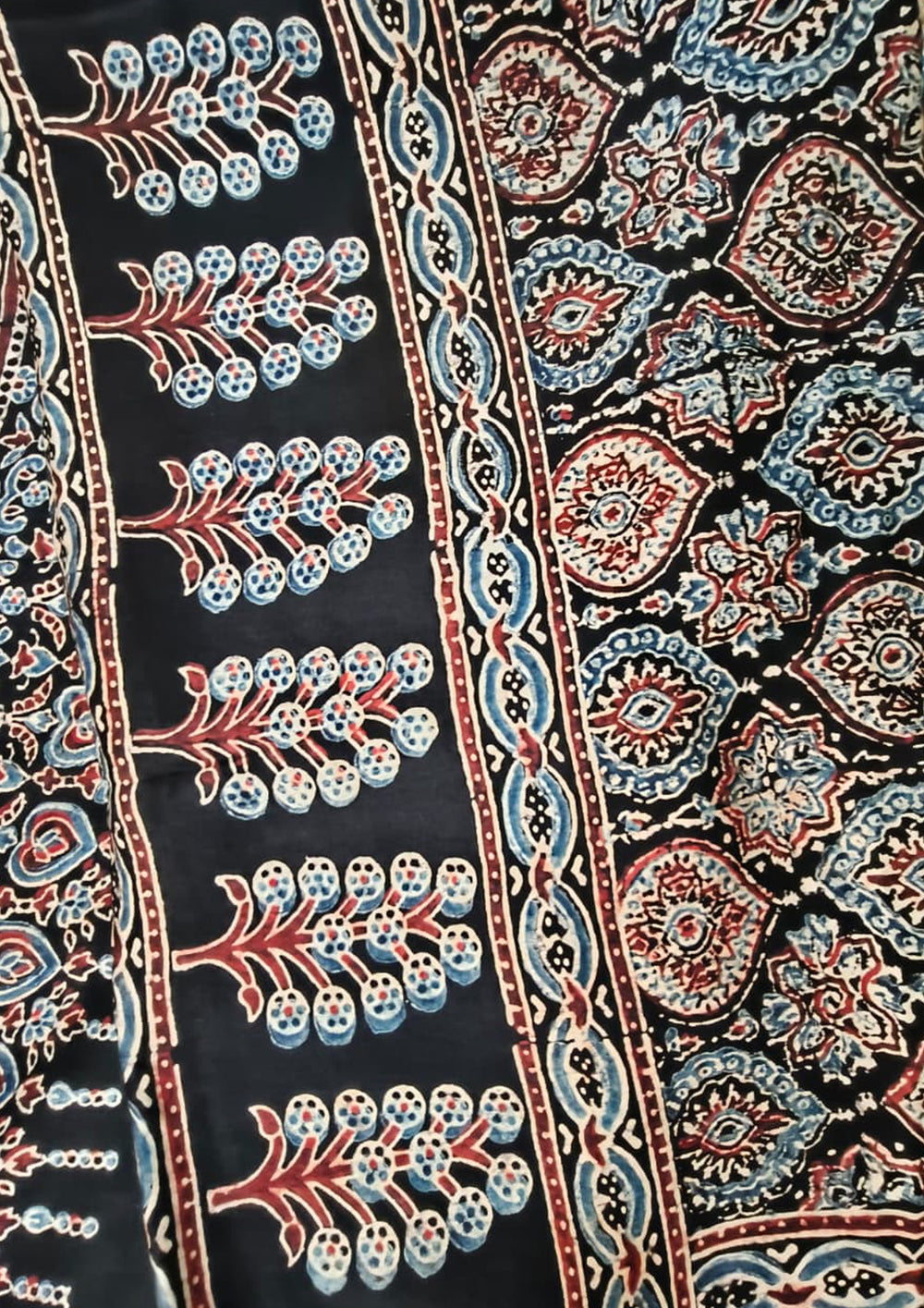 Handblock Printed Ajrakh Modal Dupatta - AJ04IFB - Wefta
