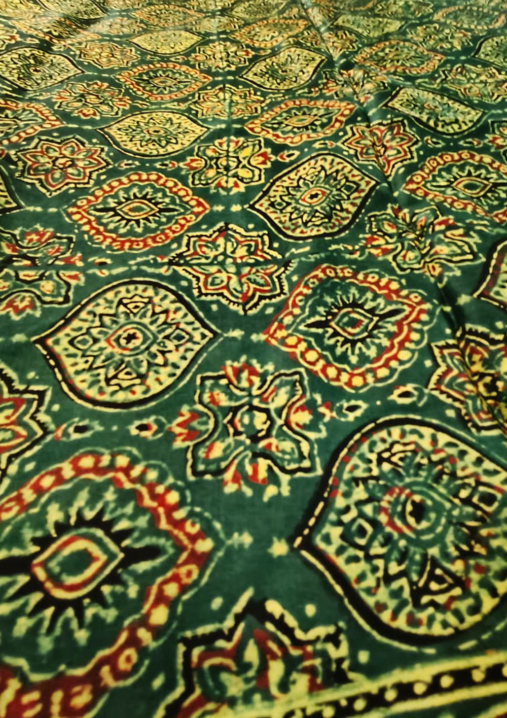 Handblock Printed Ajrakh Modal Dupatta - AJ05IFB - Wefta