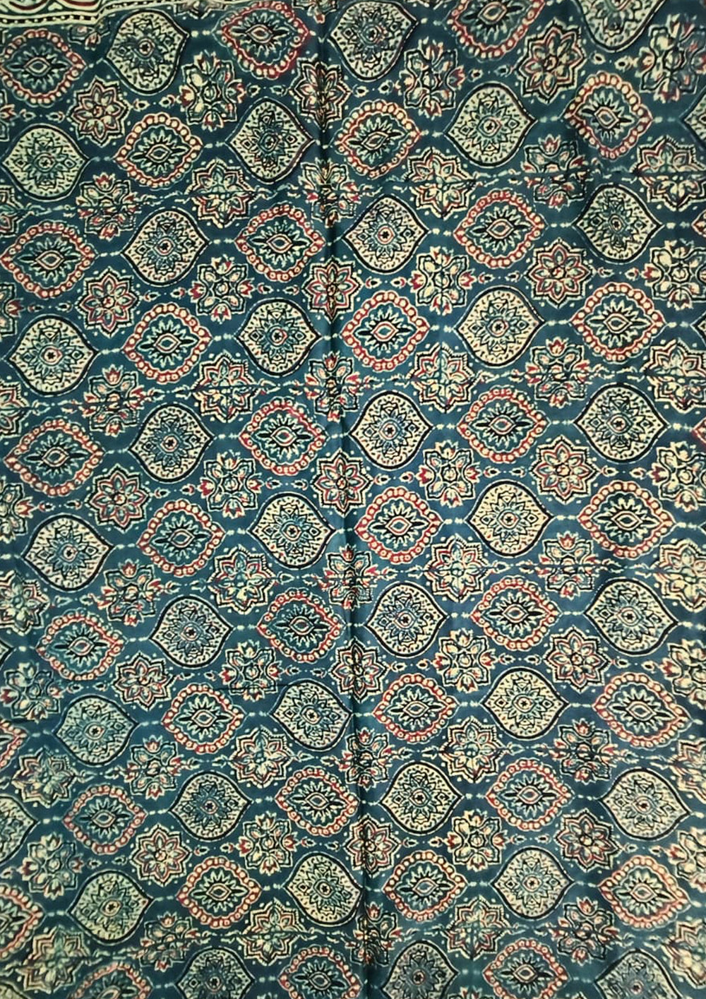 Handblock Printed Ajrakh Modal Dupatta - AJ05IFB - Wefta