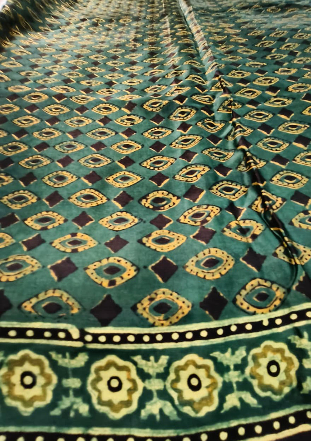 Handblock Printed Ajrakh Modal Dupatta - AJ06IFB - Wefta