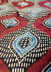 Handblock Printed Ajrakh Modal Stole - SM11Ib - Wefta