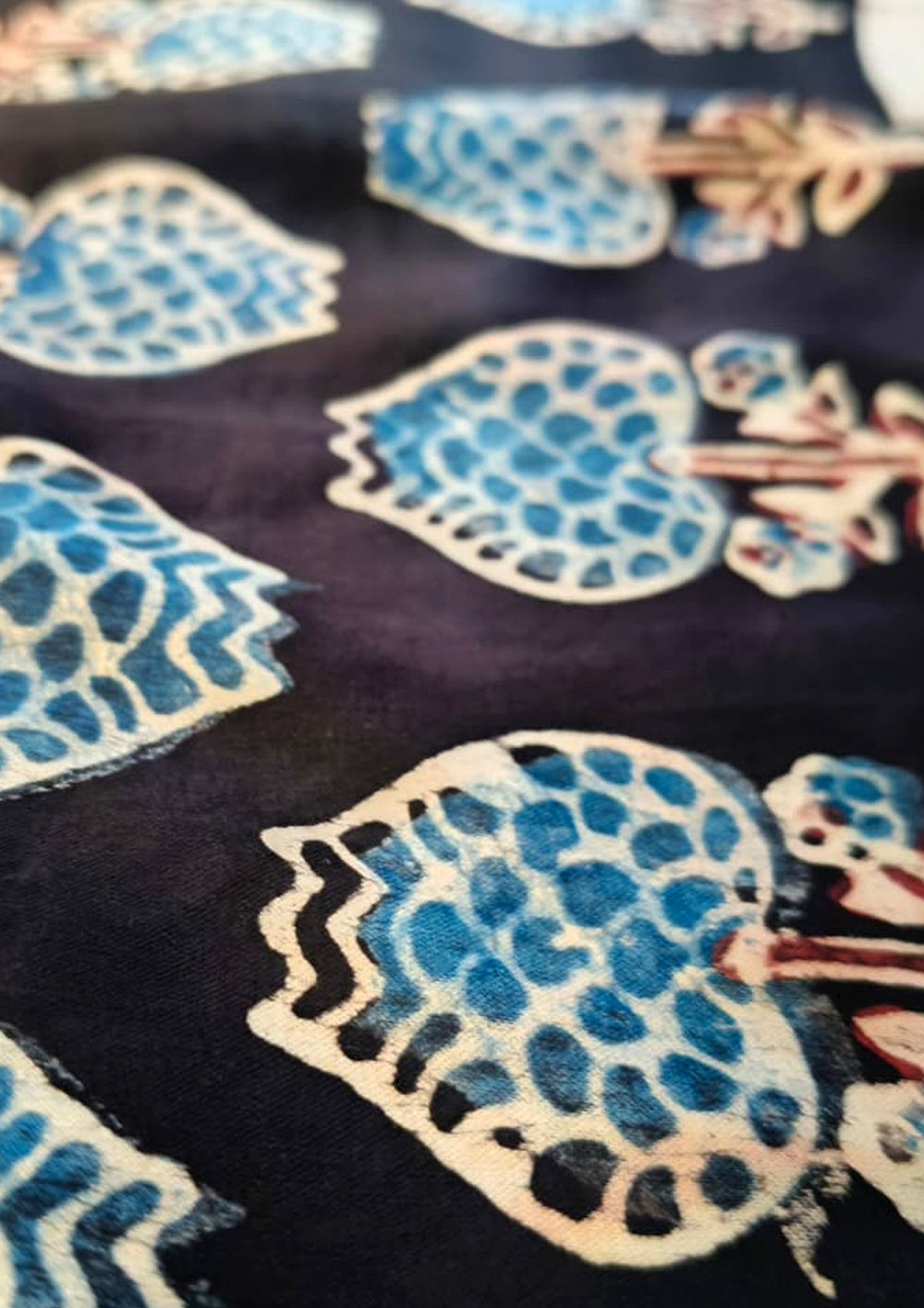 Handblock Printed Ajrakh Modal Stole - SM11Ib - Wefta
