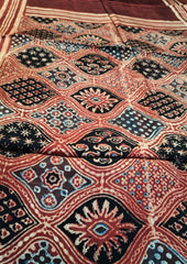 Handblock Printed Ajrakh Modal Stole - SM13Ib - Wefta